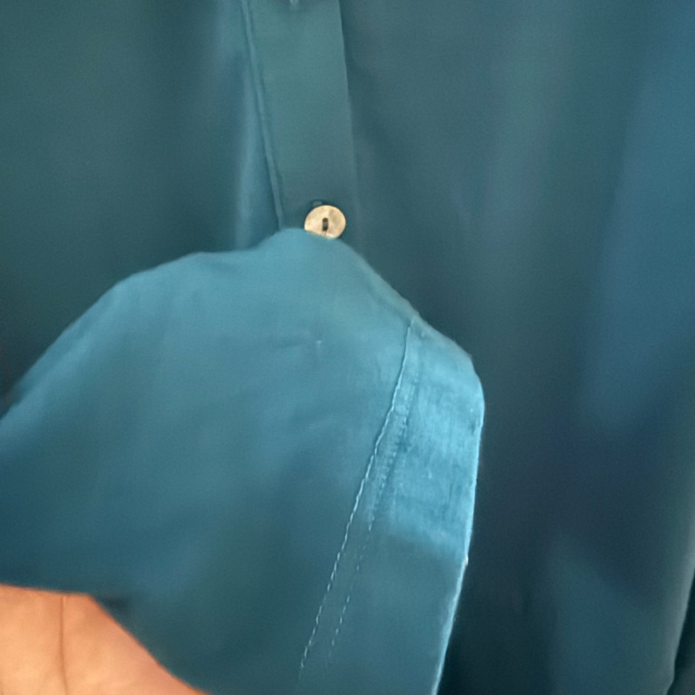 Soft Surroundings Teal Top 30” shoulder to hem PTP 21” w stretch - Picture 6 of 7